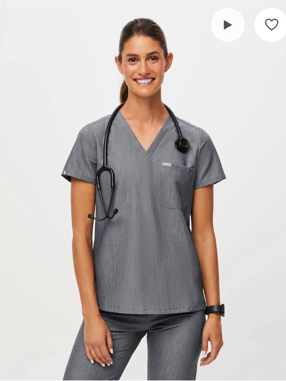 Figs Women's Gray Top